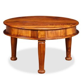 vidaXL Coffee Table Solid Sheesham Wood 27.6"x27.6"x15.7"