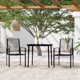 vidaXL 3 Piece Patio Dining Set Black