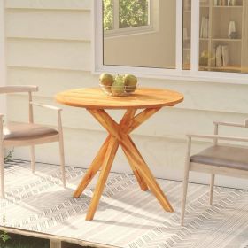 vidaXL Patio Table 33.5"x33.5"x29.5" Solid Wood Acacia