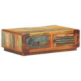 vidaXL Coffee Table 35.4"x23.6"x11.4" Solid Reclaimed Wood