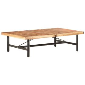 vidaXL Coffee Table 55.9"x35.4"x16.5" Solid Acacia Wood