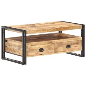 vidaXL Coffee Table 39.4"x21.7"x17.7" Rough Mango Wood