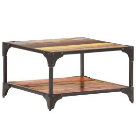 vidaXL Coffee Table 23.6"x23.6"x13.8" Solid Reclaimed Wood