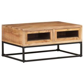 vidaXL Coffee Table 35.4"x23.6"x15.7" Solid Acacia Wood