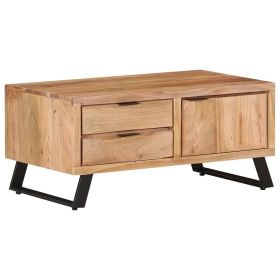 vidaXL Coffee Table 35.4"x19.7"x15.7" Solid Acacia Wood with Live Edges