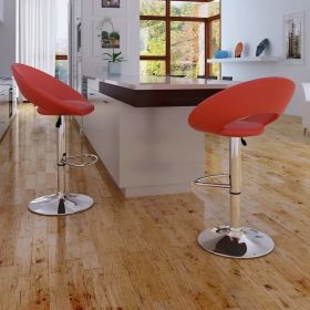 vidaXL Bar Stools 2 pcs Red Faux Leather