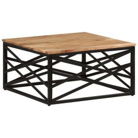 vidaXL Coffee Table 26.8"x26.8"x13.8" Solid Acacia Wood