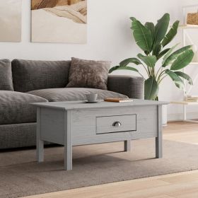 vidaXL Coffee Table BODO Gray 39.4"x21.7"x18.1" Solid Wood Pine