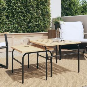 vidaXL Patio Nest of Coffee Tables 2 pcs Brown and Black Steel