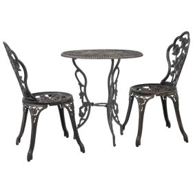 vidaXL 3 Piece Bistro Set Cast Aluminum