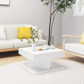 vidaXL Coffee Table White 22.4"x22.4"x11.8" Engineered Wood