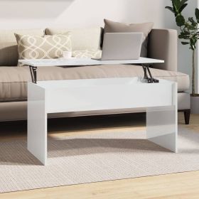 vidaXL Coffee Table High Gloss White 40.2"x19.9"x20.7" Engineered Wood