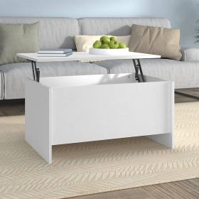 vidaXL Coffee Table White 31.5"x21.9"x16.3" Engineered Wood