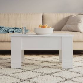 vidaXL Coffee Table High Gloss White 31.1"x19.3"x16.1" Engineered Wood