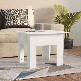 vidaXL Coffee Table High Gloss White 21.7"x21.7"x16.5" Engineered Wood