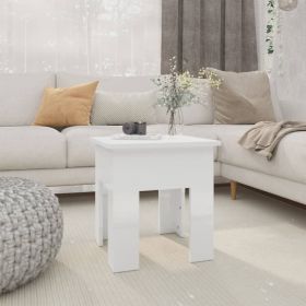 vidaXL Coffee Table High Gloss White 15.7"x15.7"x16.5" Engineered Wood