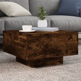 vidaXL Coffee Table Smoked Oak 21.7"x21.7"x12.2" Engineered Wood