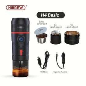 HiBREW Portable Coffee Machine For Car & Home; DC12V Expresso Coffee Maker Fit Nexpresso Dolce Pod Capsule Coffee Powder H4