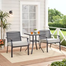 Outdoor Furniture Patio Bistro Set of 3; Gray