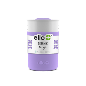 Ello Lilac Archie Ceramic Thermos Mug With Lid, 11 Fluid Ounces