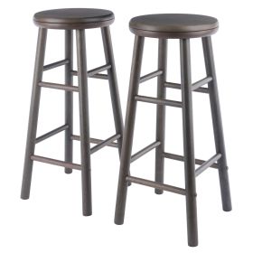 Shelby 2-Pc Swivel Seat Bar Stool Set; Oyster Gray