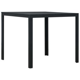 Coffee Table Black 30.7"x30.7"x29.1" HDPE Wood Look