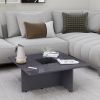 Coffee Table High Gloss Gray 31.3"x31.3"x11.8" Engineered Wood