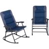 Outsunny 2 Piece Outdoor Patio Furniture Set with 2 Folding Padded Rocking Chairs, Bistro Style for Porch, Camping, Balcony