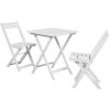 3 Piece Bistro Set Solid Acacia Wood White