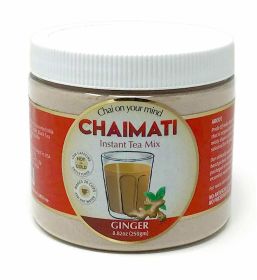 ChaiMati - Ginger Chai Latte - Powdered Instant Tea Premix, 8.82oz (250gm) Jar - Makes 20-25 Cups - Very Low Caffeine