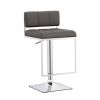 Grey and Chrome Adjustable Bar Stool