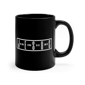 Black Ceramic Mug - 11oz, Jesus The Truth The Way The Life