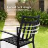 MEOOEM Stackable Patio Dining Chairs Set of 4 Outdoor Metal Patio Bistro Chairs with Armrest - Supports 300 LBS for Garden Poolside Backyard Classical