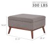 Large Ottoman with Storage, 31.5-inch Mid Century Modern Rectangle Coffee Table with Lid Lifting Function and High Wooden Legs