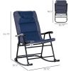 Outsunny 2 Piece Outdoor Patio Furniture Set with 2 Folding Padded Rocking Chairs, Bistro Style for Porch, Camping, Balcony