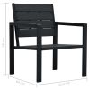 3 Piece Bistro Set HDPE Black Wood Look