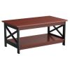 Rectangle Wood Coffee Table Metal Frame for Living Room