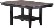 1pc Dining Table Dark Coffee Finish Kitchen Breakfast Dining Room Furniture Table w Storage Shelve Rubber wood