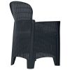 3 Piece Bistro Set Plastic Rattan Anthracite