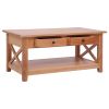 Coffee Table 39.4"x21.7"x18.1" Solid Mahogany Wood