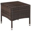 3 Piece Bistro Set Poly Rattan Brown