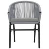 3 Piece Bistro Set with Cushions PE Rattan Gray