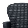 3 Piece Bistro Set Plastic Rattan Anthracite