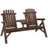 Wood Patio Chair Bench with Center Coffee Table/Garden chairs/courtyard chairs