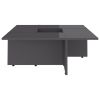 Coffee Table High Gloss Gray 31.3"x31.3"x11.8" Engineered Wood