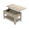 Wood Rectangular Lift Coffee Table; Driftwood Gray