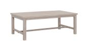 Durable Aluminum Coffee Table - Solid Construction, Weather-Resistant Surface - Whitewashed Birch Look, Dual Stretchers