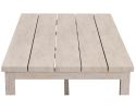 Durable Aluminum Coffee Table - Solid Construction, Weather-Resistant Surface - Whitewashed Birch Look, Dual Stretchers