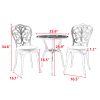 Patio Bistro Set 3 Pieces; All Weather Cast Aluminum Outdoor Patio Table and Chairs with Umbrella Hole Your Backyard; Garden; or Balcony