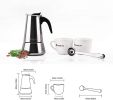 Stovetop Espresso Maker stainless steel 6 Cup Espresso Moka Pot